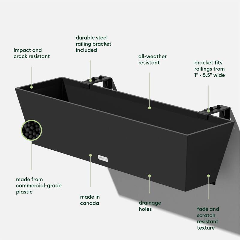 Pure Series Railing Window Box Planter