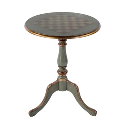 Colbert 22 in. W Round Wood Pedestal Game/Accent Table