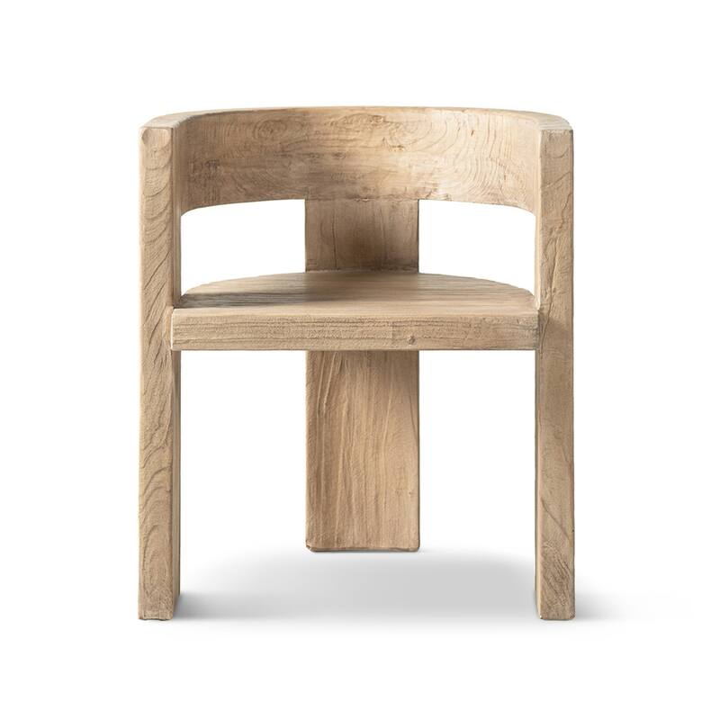 Jennifer Taylor Home Soren Solid Reclaimed Elm Sculptural Accent Curved Dining Chair