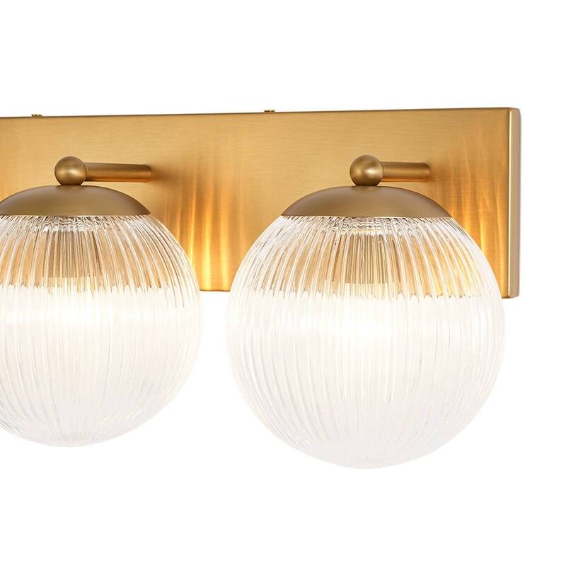Glam 3-Light Dew-like Ribbed Glass Globe Vanity Light - 22.1 in