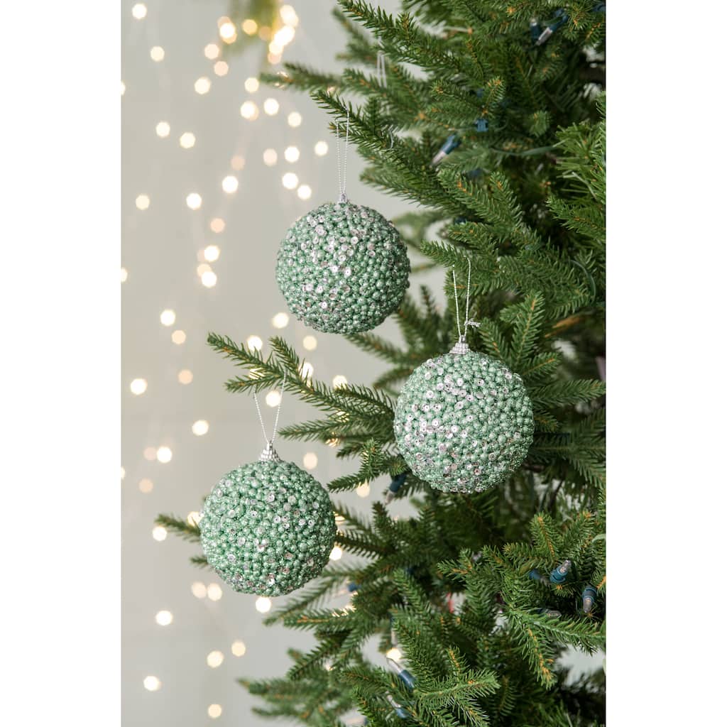 D3.9" Christmas Ball Ornaments, Decorative Hanging Ball Christmas Tree Ornaments for Holiday Party Decorations, Set of 6