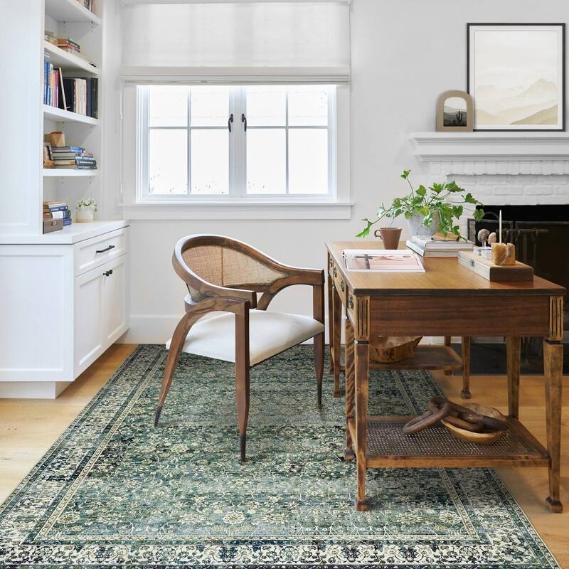 Faux Wool Moody Floral Boho Vintage Oriental Area Rugs