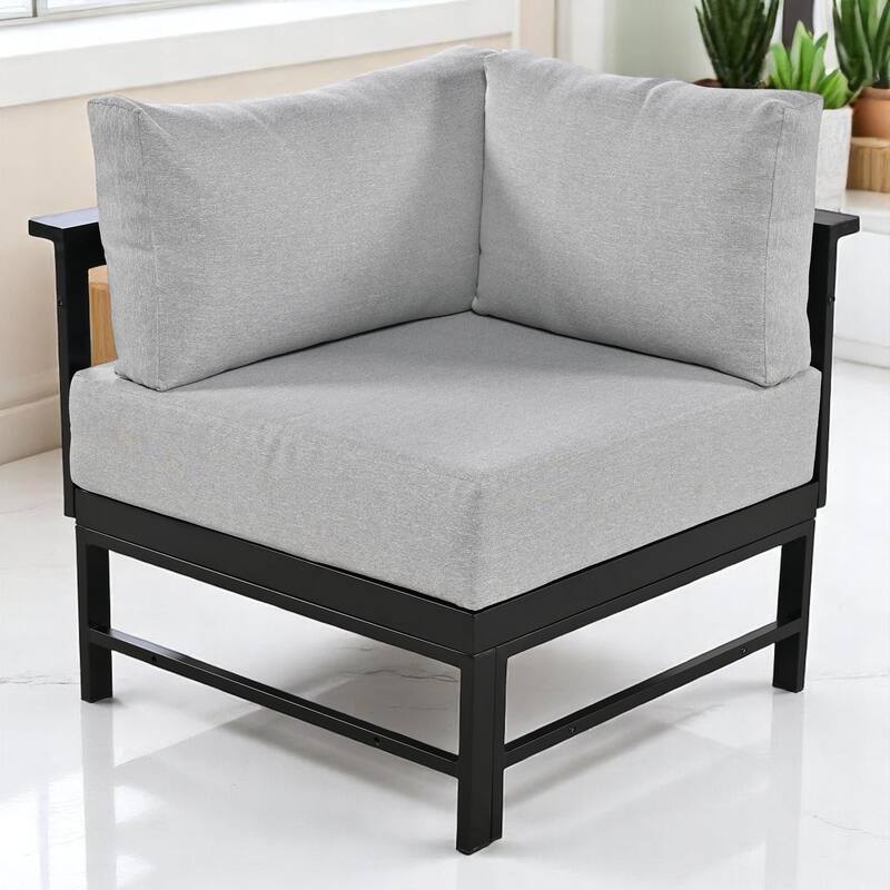 Outdoor U-Shaped Patio Sofa Set with Cushions, Modern Modular Conversation Set for Garden, Deck, Backyard,7-Piece Seating Set