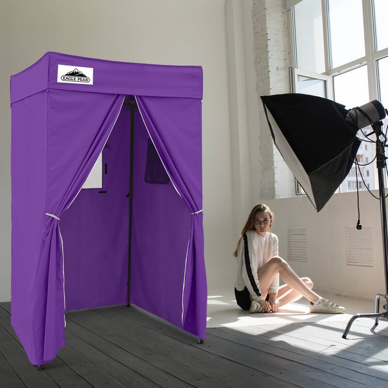 EAGLE PEAK Flex Compact 4x4 Pop-up Canopy Changing Room, Portable Privacy Dressing Room - Purple