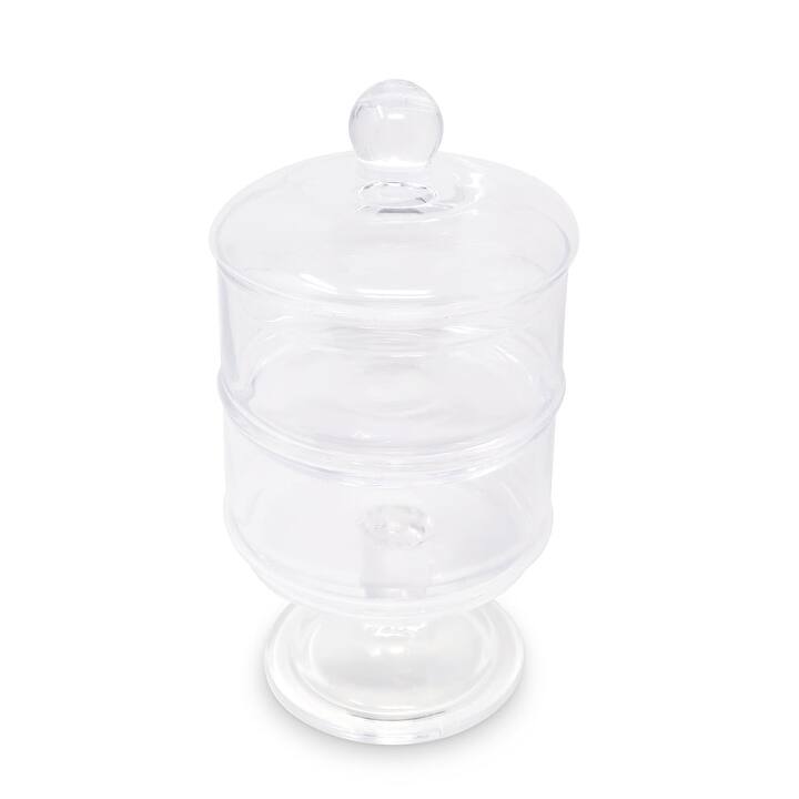 Footed Double Cookie Jar, Liscio Ottico - Flat
