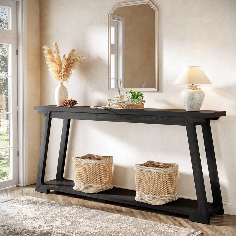 63-Inch Long Solid Wood Console Table For Living Room