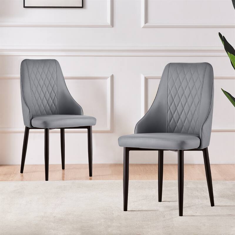 Faux Leather Upholstered Dining Chairs Set of 2 - 35.63"H x 17.72"W x 17.32"D