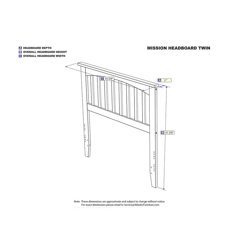 Mission Headboard with USB Charging Station