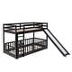 preview thumbnail 22 of 25, Twin over Twin Wood Bunk Bed with Convertible Ladder and Slide