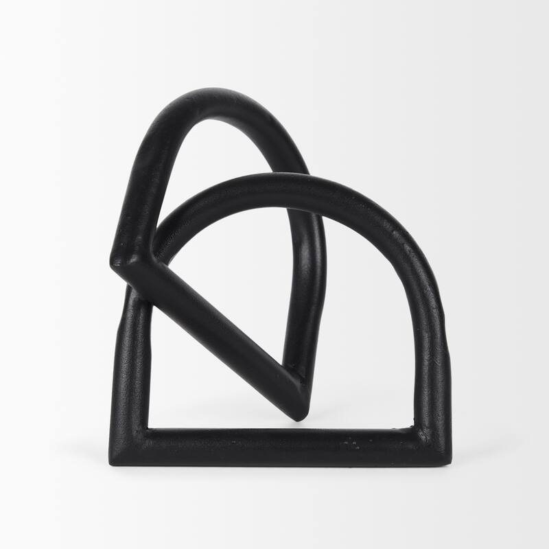Locke Large Matte Black Metal Decorative Object - 5.9L x 5.9W x 6.1H