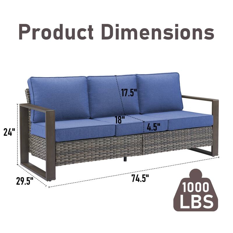 Gymojoy PE Wicker Patio Sofa Sectional Sets