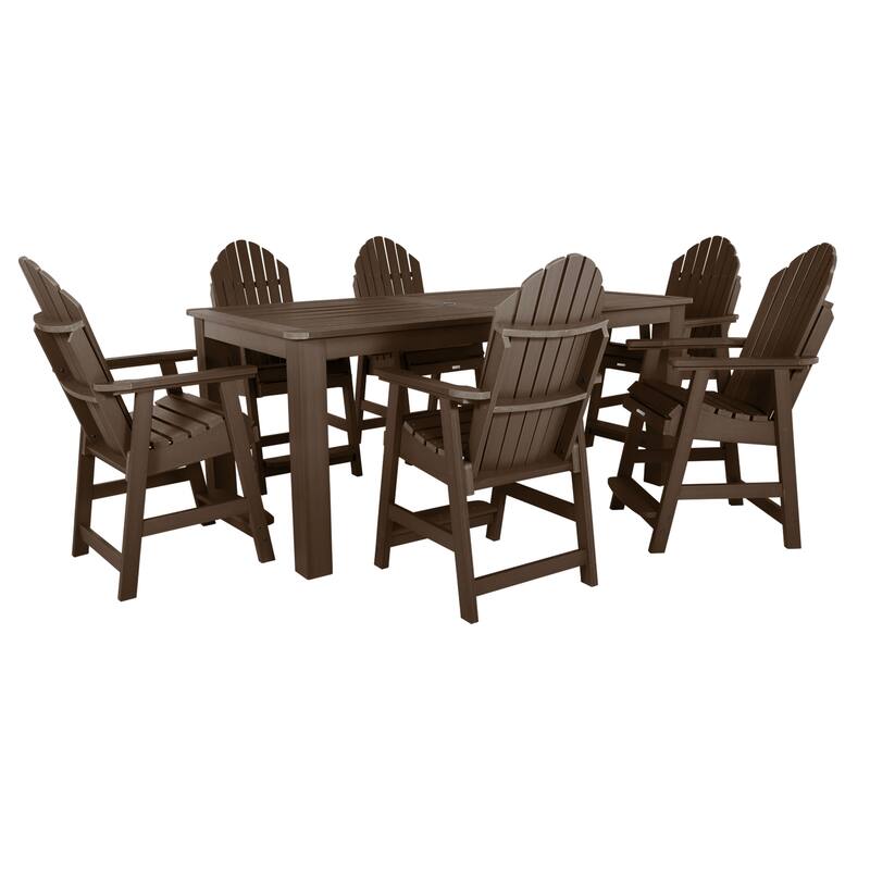 Hamilton Adirondack 7-Piece Outdoor Counter Height Dining Set - Weathered Acorn