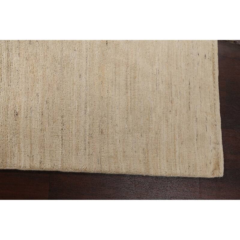 Contemporary Neutral Gabbeh Kashkoli Area Rug Hand-knotted Wool Carpet - 5'9" x 7'7"