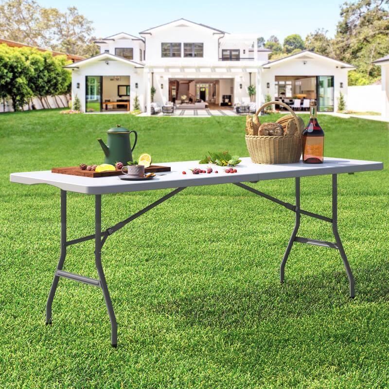 4 - Person 72'' Long Folding Picnic Table - white