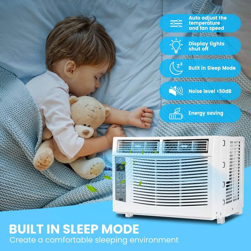 Window Air Conditioner 6000 Btu, Cools Up to 250 Square Feet, with Remote