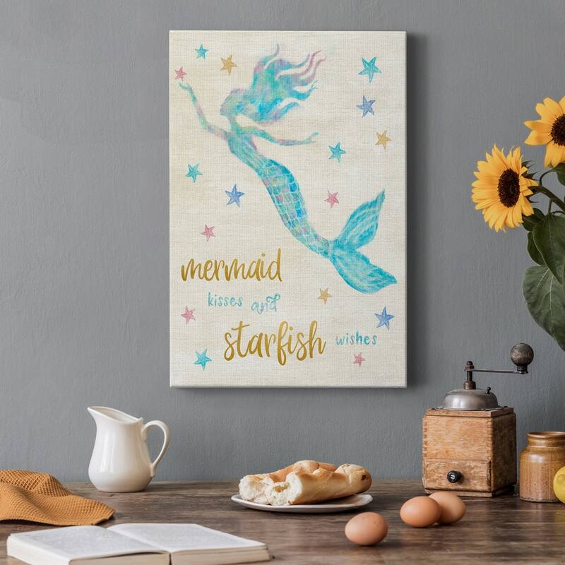 Mermaid Kisses Premium Gallery Wrapped Canvas - Ready to Hang