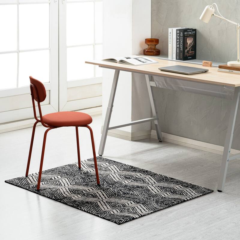 Jani 36"x48" Rug'd Chair Mat-Rug Style Office Chairmat for Carpet & Hard Floors| 0.25" Thick |Non-Slip, Foldable Desk Chair Mat