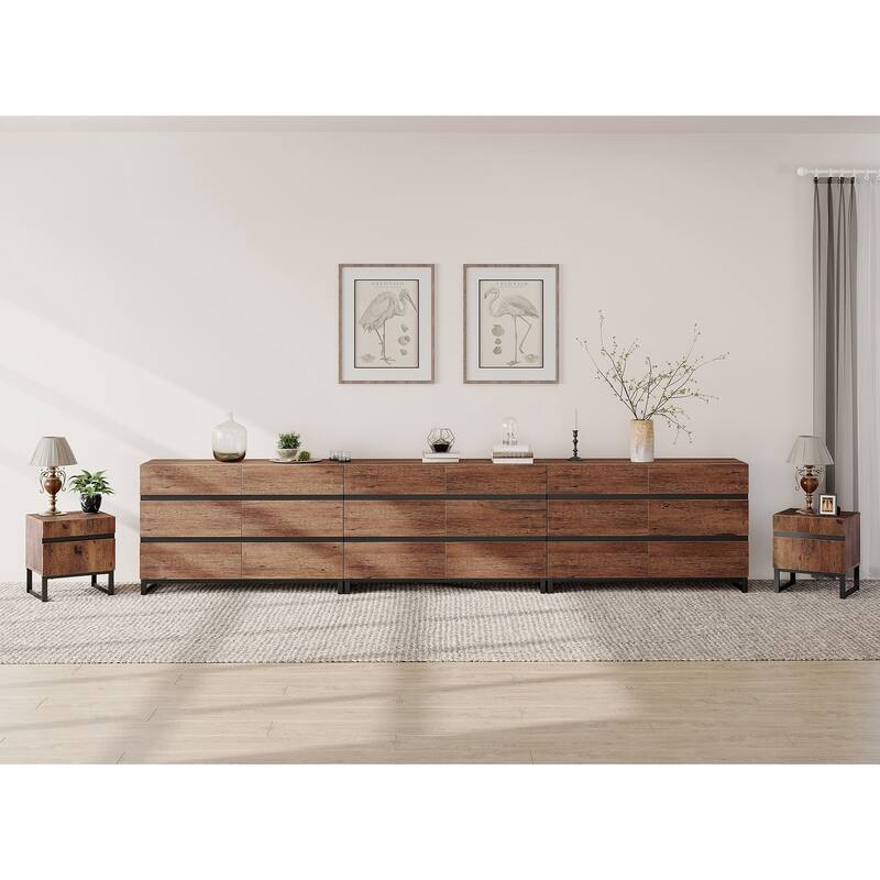 3-Piece Bedroom Furniture Set,Dresser & Chest With 18 Drawers for Bedroom, Bedroom Furniture Set