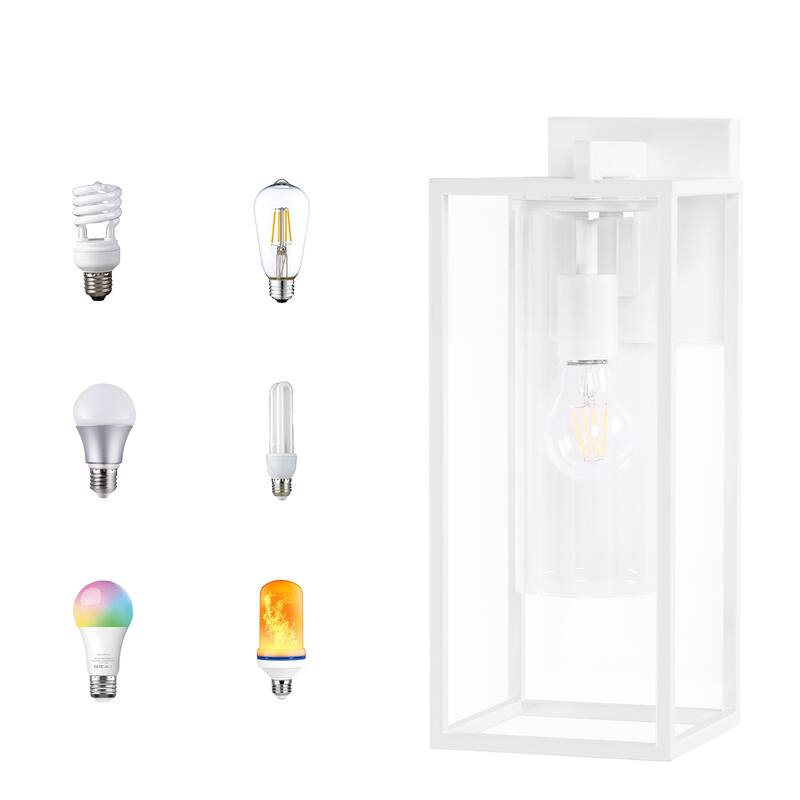 Metal 1-Light Clear Glass Outdoor Wall Sconce Light