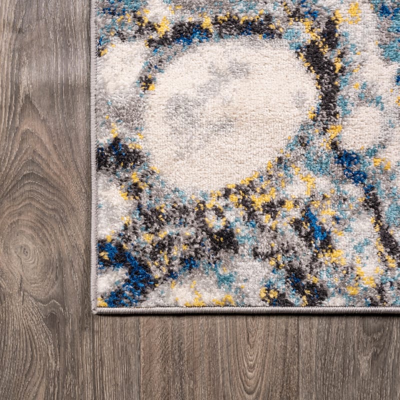 JONATHAN Y Linear Marbled Abstract Area Rug