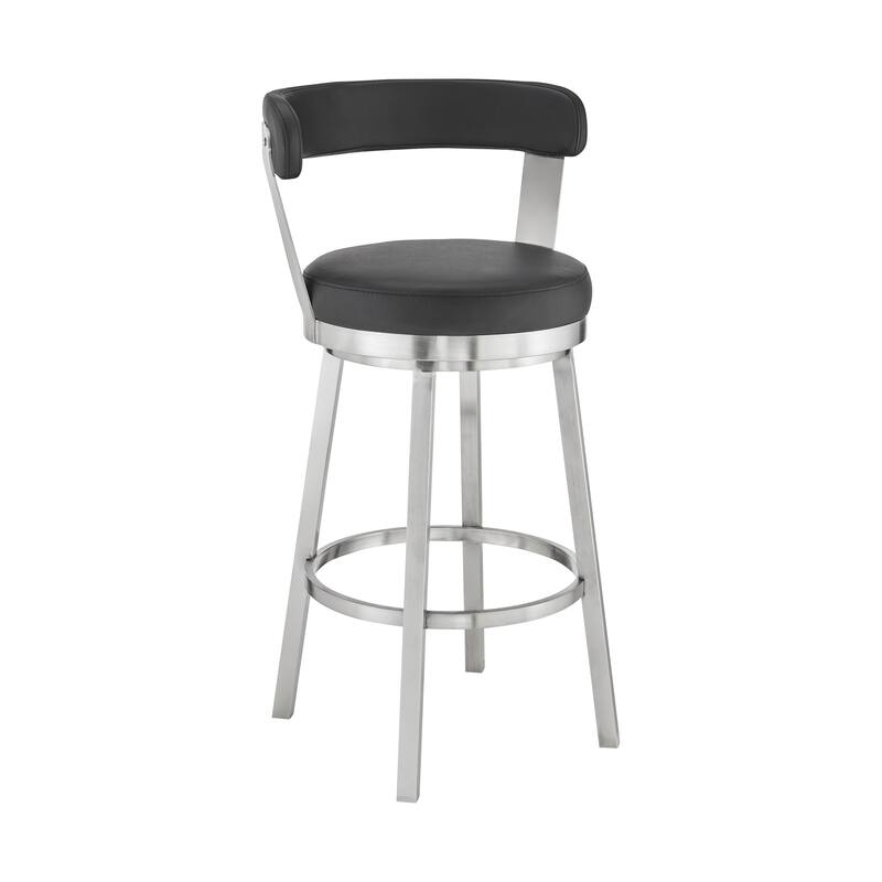 Bryant Counter or Bar Stool in Faux Leather and Metal