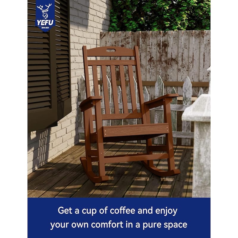 WINSOON All Weather Outdoor Rocking Chair, Set of 4