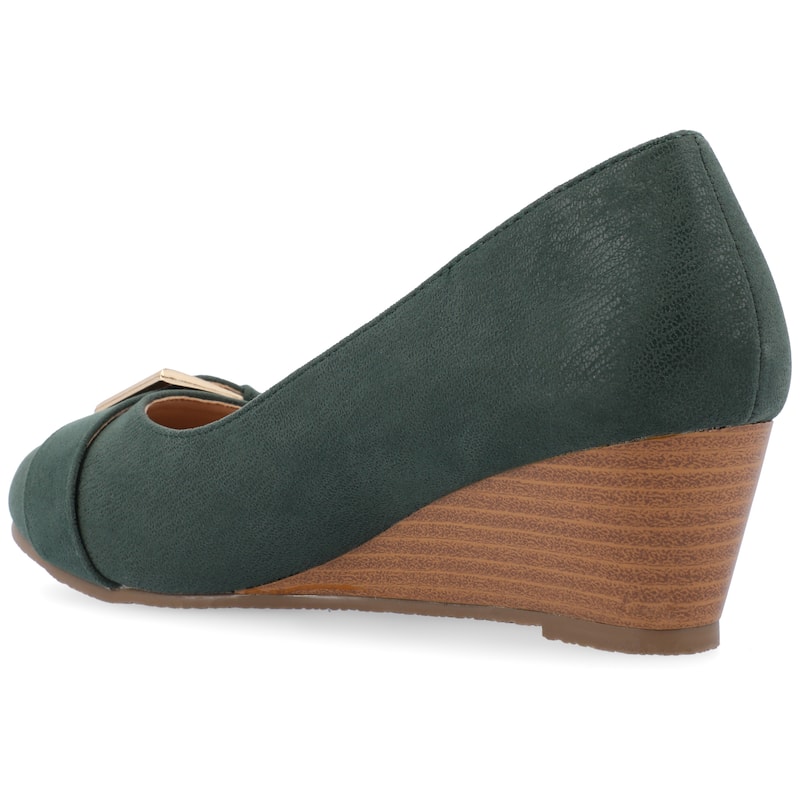 Journee Collection Women's Graysn Comfort Insole Slip On Round Toe Wedge