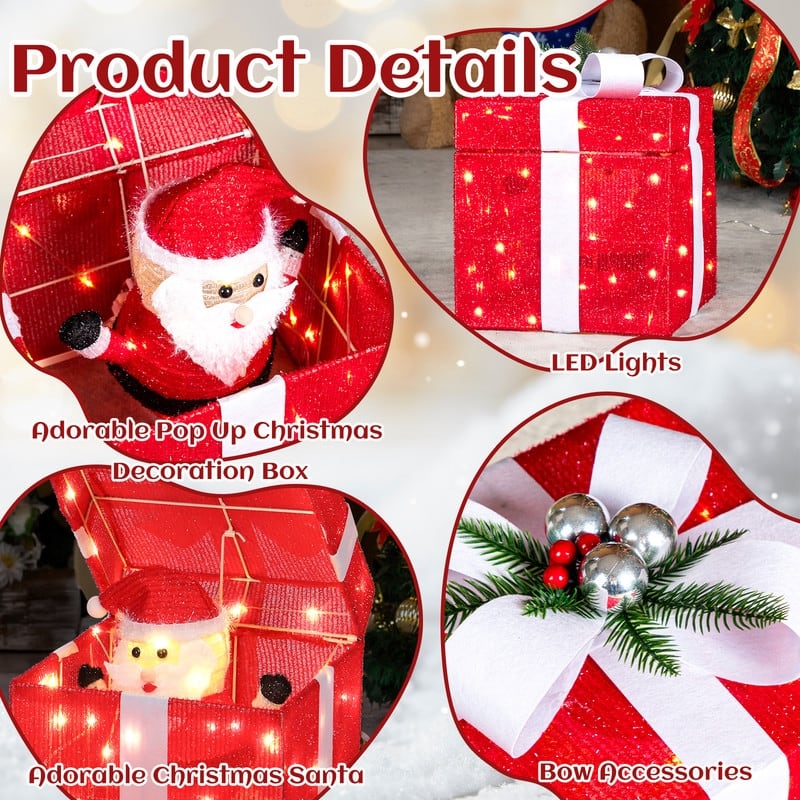 12in Motorized Gift Box Christmas Decorations with Motor