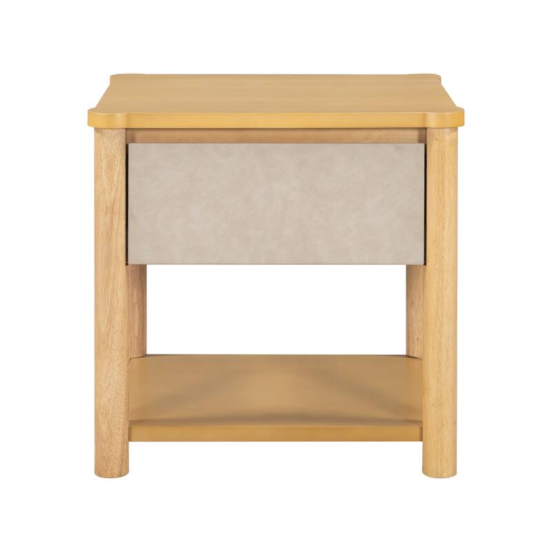 Roomfitters Set of 2 Nightstands with Storage Shelf, Mid Century Modern Bedside Tables for Living Room