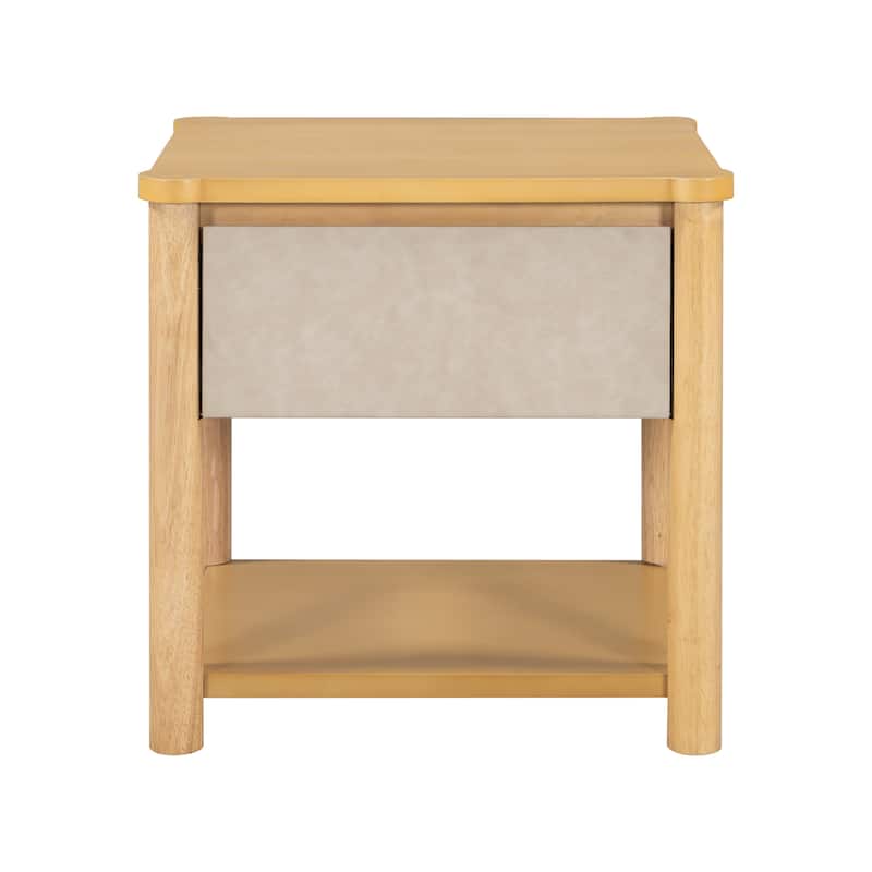 Wood Nightstand,Modern Nightstands with Drawer, Farmhouse Bedside Table for Bedroom Living Room(set of 2)