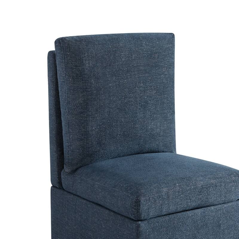 Nathan Dining Chair with Caster & Storage Set of 2 - N/A
