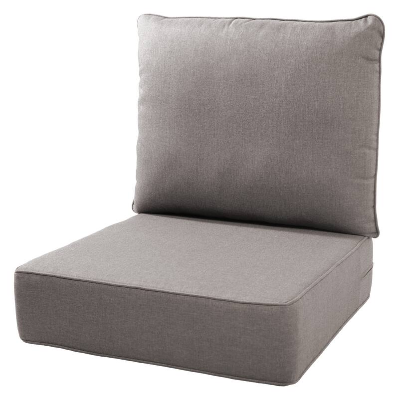 Gymojoy 24"x22"x6" Patio Thick Cushions & Pillows Set - Deep Seat Indoor/Outdoor Water & Fade Resistant - One Set - Grey