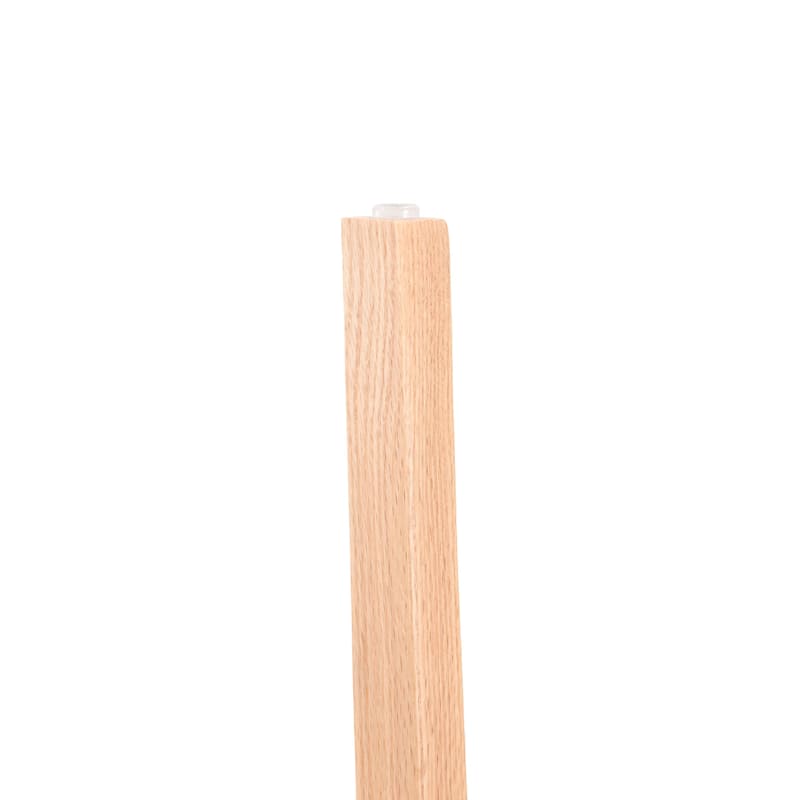 Dining Chair in Oak Wood with Open Back Design and Armrests Set of 4 Rivo Series