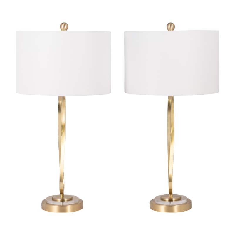 Sagebrook Home Modern Glam Metal Set Of 2 28" Infinity Table Lamps, Gold, Geometric - 14" x 14" x 28"