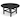 HDPE Patio Outdoor Round Coffee Table, X-shaped Leg