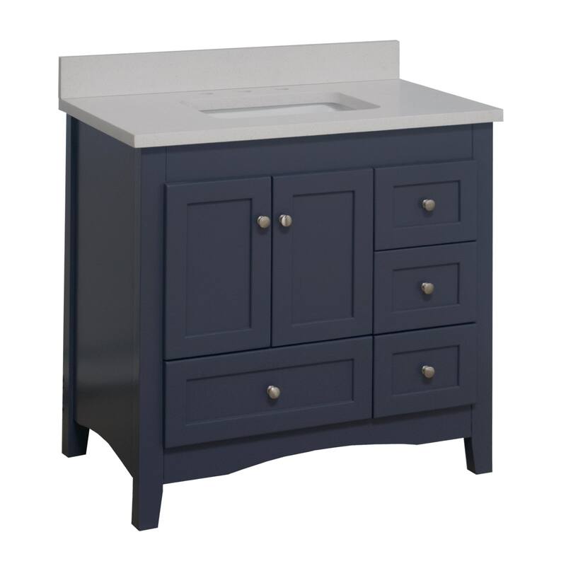 KitchenBathCollection Abbey 36" Bathroom Vanity with Quartz Top