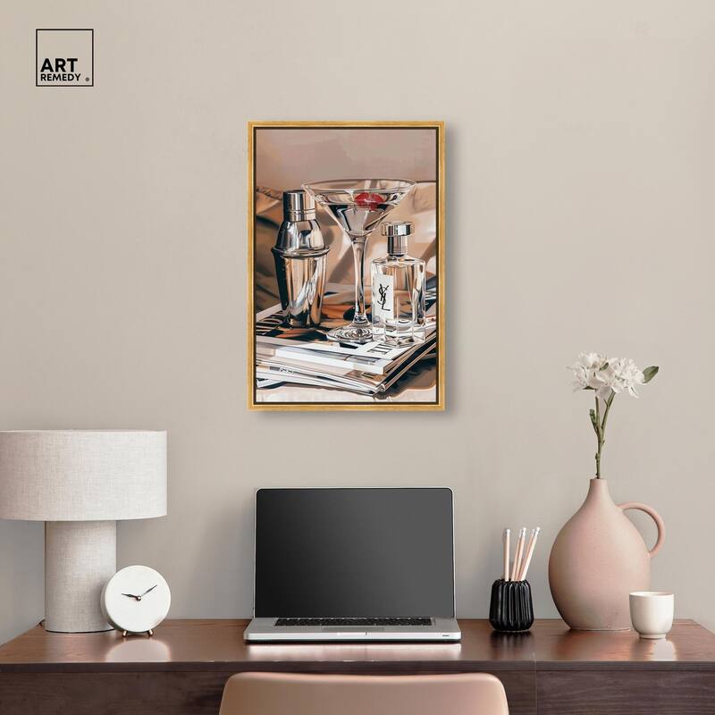 Martini Magazine Stack Canvas by Art Remedy