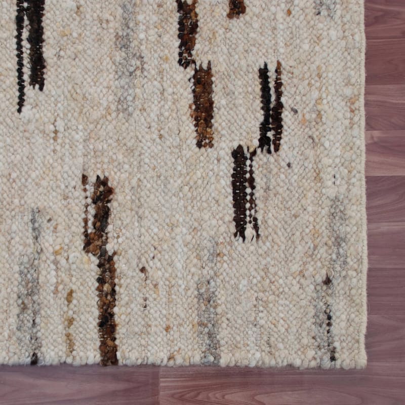 Sevita Modern Abstract Hand-Woven Wool/Cotton Area Rug