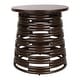 preview thumbnail 6 of 17, NPD Furniture Zeke Rattan Round Coffee or Side Table with Solid Wood Top Side Table - Espresso Brown