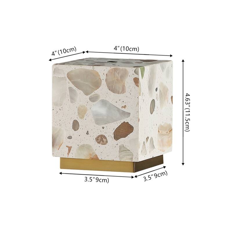 Ara 4.63" Modern Rechargeable/Cordless Integrated LED Mini Table Lamp, Touch Sensor, Ivory/Brass Gold (Set of 2), by JONATHAN Y