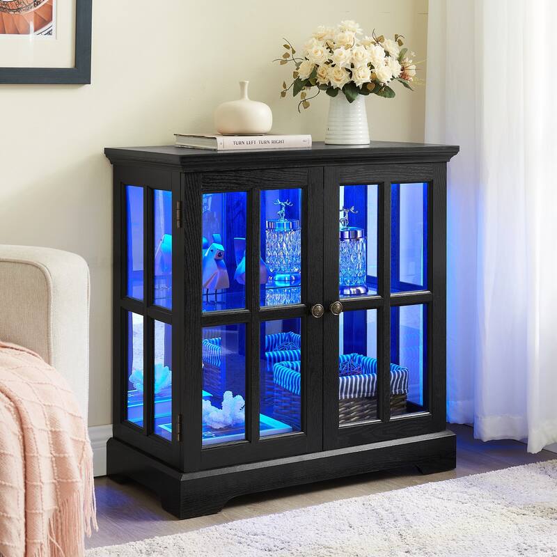 LED Curio Display Cabinet with Adjustable Shelves
