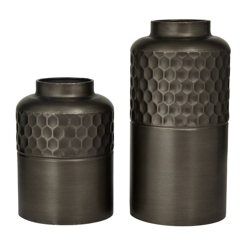 Black Metal Decorative Vase (Set of 2)