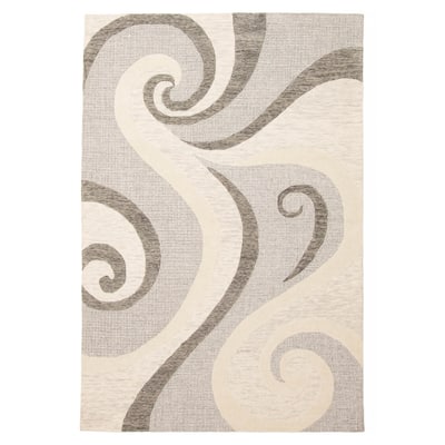 ECARPETGALLERY Hand Tufted Timeless Grey Wool Rug - 5'0 x 7'7