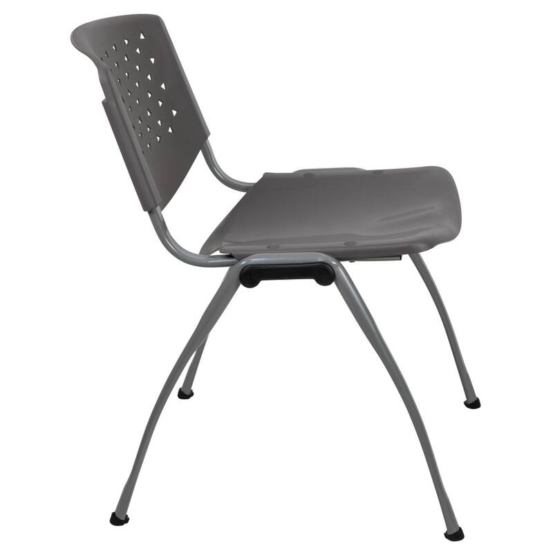 880 lb. Capacity Plastic Stack Chair with Powder Coated Frame