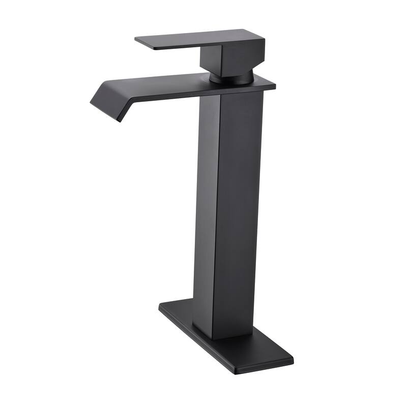 Modern Single Handle Sink Vanity Bathroom Faucet with Waterfall Spout, Anti Corrosion, Anti Rust, Easy Clean