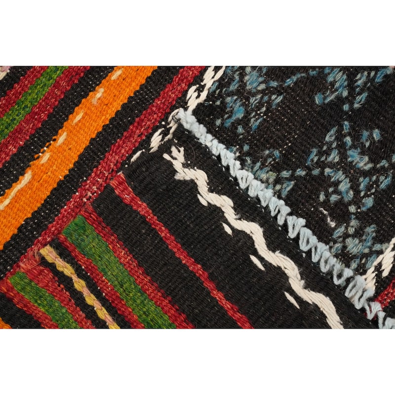 Hand Woven Oriental 100% Wool Carpet Southwestern Tribal Multi-Colored Kilim Area Rug - 9' 4'' X 6' 0''