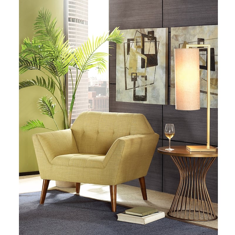 INK IVY Newport Wide Mid-Century Modern Lounge Chair - Single - Pale Green