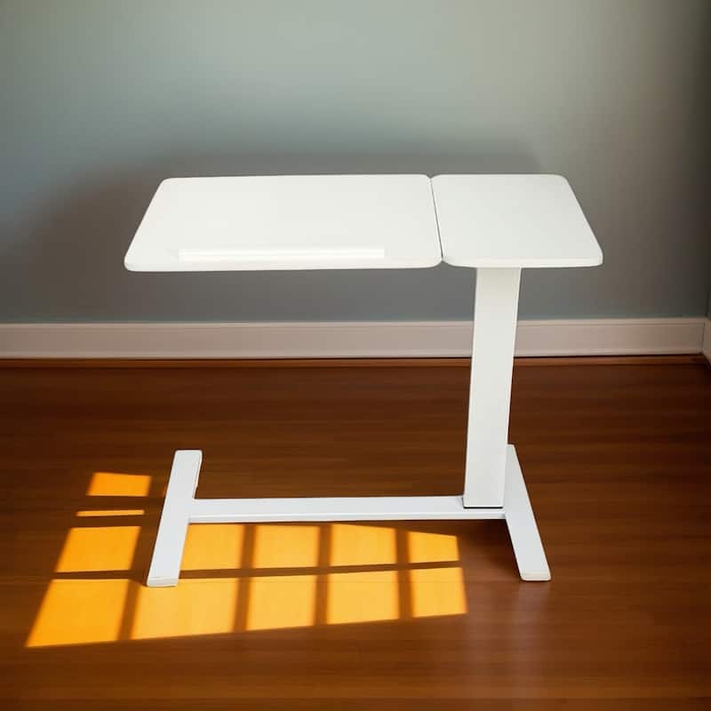 Mobile Rolling Overbed Table with Adjustable Tilting Laptop Tray