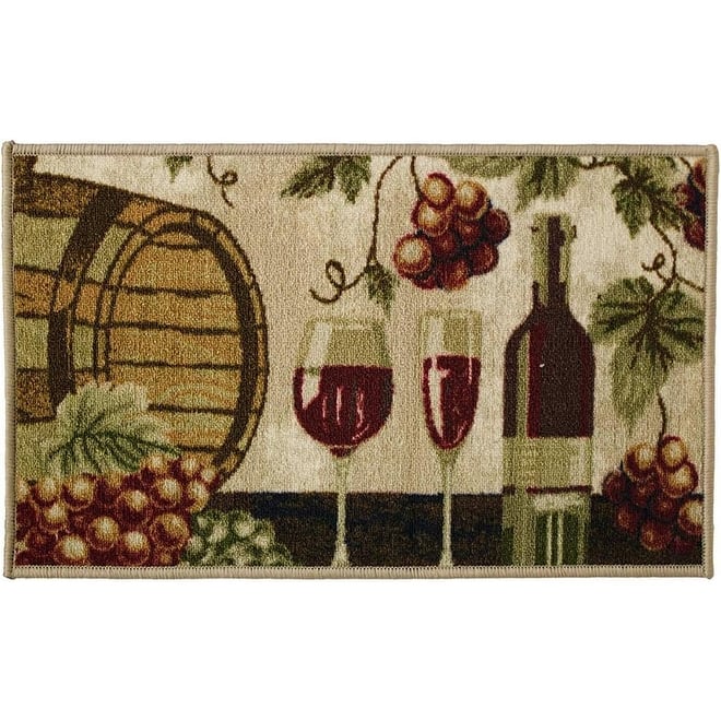 Kashi Home Kitchen Rug, Printed Durable Non Slip Floor Mat, Pretty Farmhouse Design