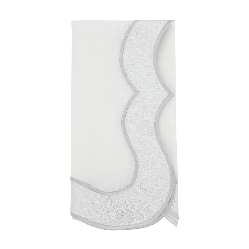 Radiant Shimmer Table Napkin (Set of 4) - Set of 4 - Silver.